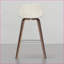 Ensemble de 2 tabourets à hauteur de comptoir Mid-Century Modern Bentwood pour cuisine / bar, similicuir crème | Crème | Similicuir-643426836-643426842