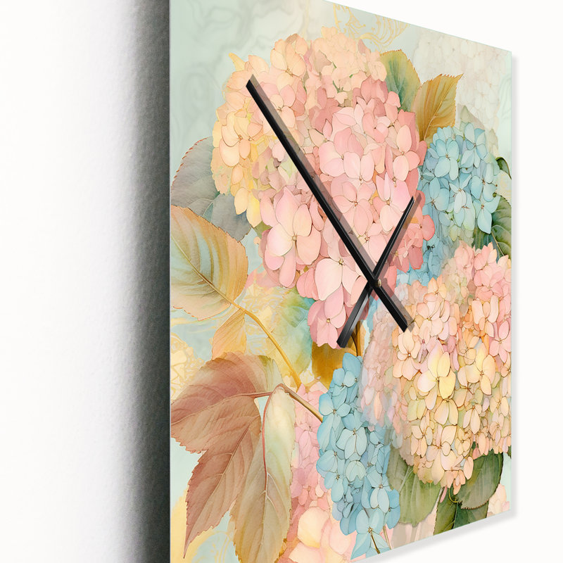 Horloge rétro rétro - Hortensia rétro, Grand