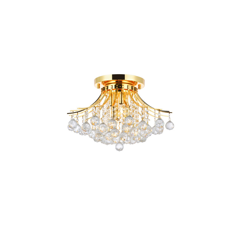 Marguerite Marguerite Clear Royal Cut Crystal, 6 Lights, Gold, 14" H x 19" W x 19" D