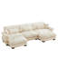 Canapé modulaire en U en forme de U avec deux repose-pieds mobiles, canapé d'angle moderne à 3 places avec coussins de taille, coussins décoratifs et accoudoirs Blostered, canapé convertible en forme de L pour le salon-896257032