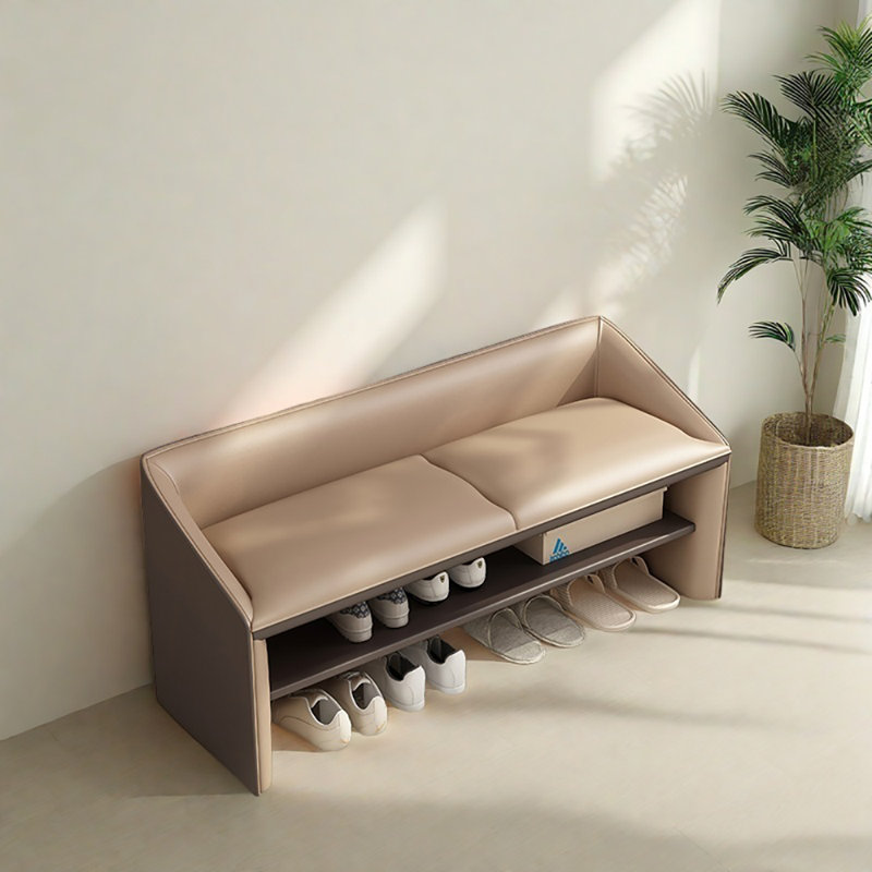 39.4in Multi-functional Shoe Storage Bench, Brown/Coffee