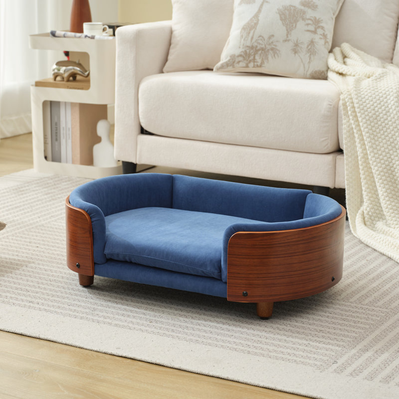 Canapé pour lit surélevé de style scandinave pour chien avec coussins en cachemire, H 9,85 po x l 30,7 po x P 20,08 po