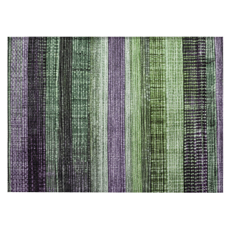 Machine Washable Indoor/Outdoor Xhevrie Purple Rug