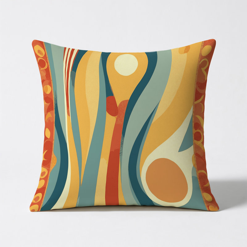 Groovy Curl Indoor And Outdoor Pillow, Square 20"