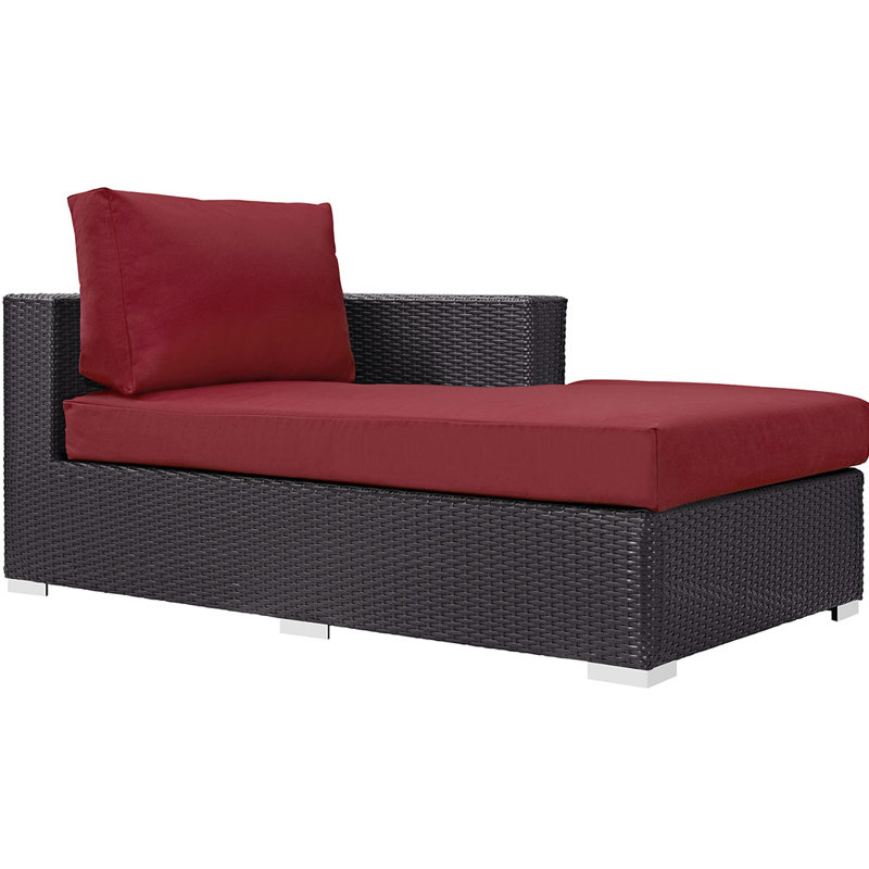 Convene Chaise Lounge with Cushion, Red