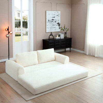 2-in-1 Folding Convertible Sofa Bed with Pull-Out Mechanism and Modular Design for Modern Living Spaces.