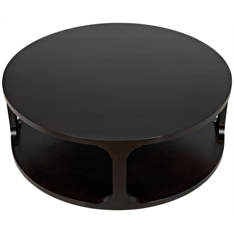 Petite table basse ronde Gimso, aulne, Espresso, H 17 po x L 48 po x l 48 po