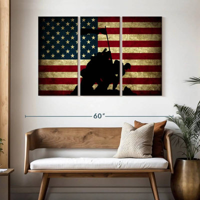 US Flags And Military " Memorial Day USA Flag " by Echoes Of America 3 - Pieces