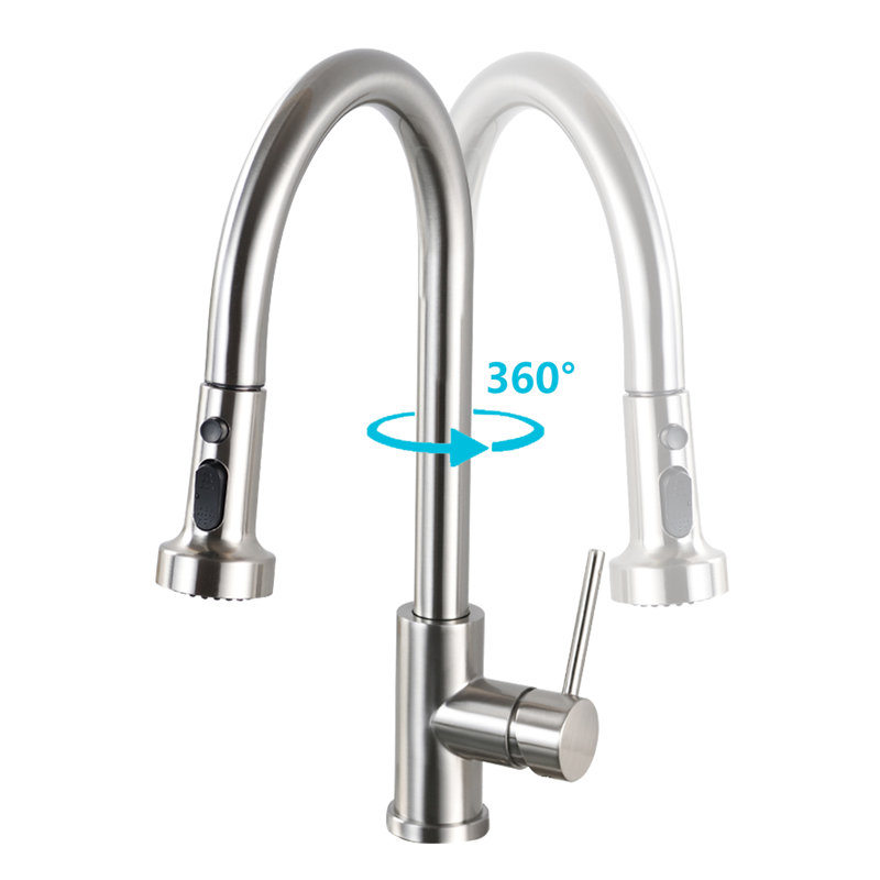 Stainless Steel Kitchen Faucet With Soap Dispenser In Brushed Nickel - To Scratches And Rust, Spot Finish, 1.8Gpm For Pull Down & Scratchproof, Rustproof, Spot- Hose