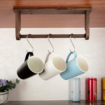 Wood-Paper-Towel-Holder-Under-Cabinet-Kitchen-Handmade - Wall Mounted/Adhesive No Drill Sturdy Roll Hanging Organizer, Horizontal Papertowel Dispenser Easytear