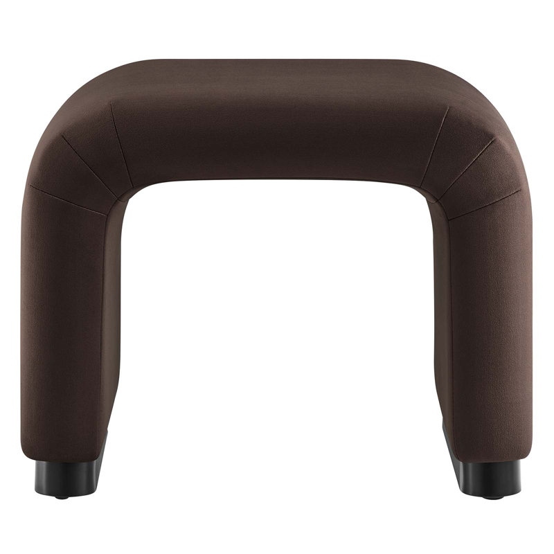 Modway Koda Solid Wood Accent Stool, Chocolate Brown/Black