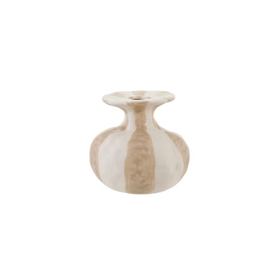 Vase rond en grès rayé