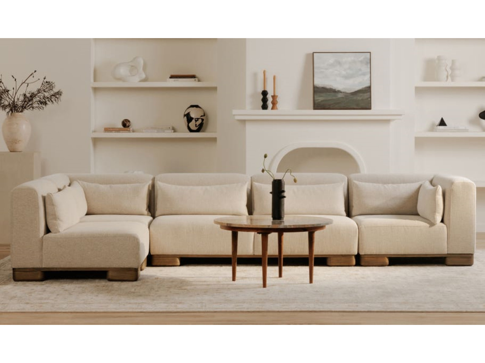 Beau Modular Corner Sectional, Beige, 30" H x 110" W x 110" D