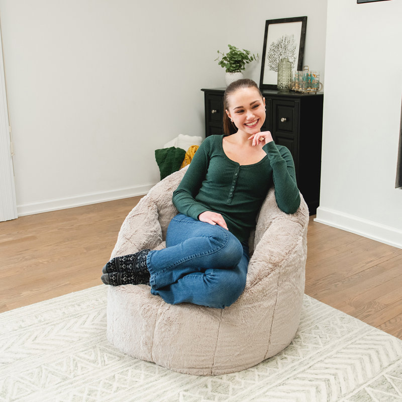 Standard Bean Bag Chair, Taupe Plushie, Milano