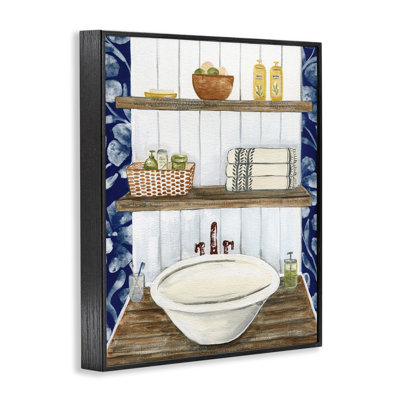 Art audacieux de giclée bleue pour la salle de bain par Yvette St. Amant