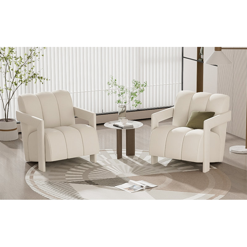 Ensemble de 2 fauteuils de loisir 26,3 po, Blanc