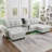 Spacious Modern Sofas, Chenille U-shape With Storage And Entertainment Features