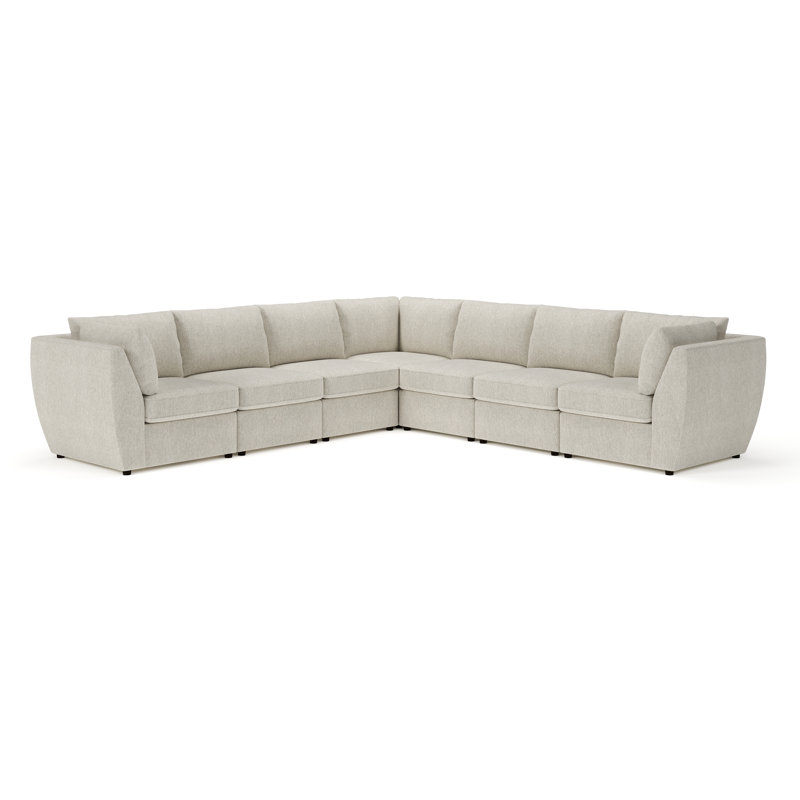 Caldwell 7-Piece Modular Upholstered Sectional, Ticket Ash