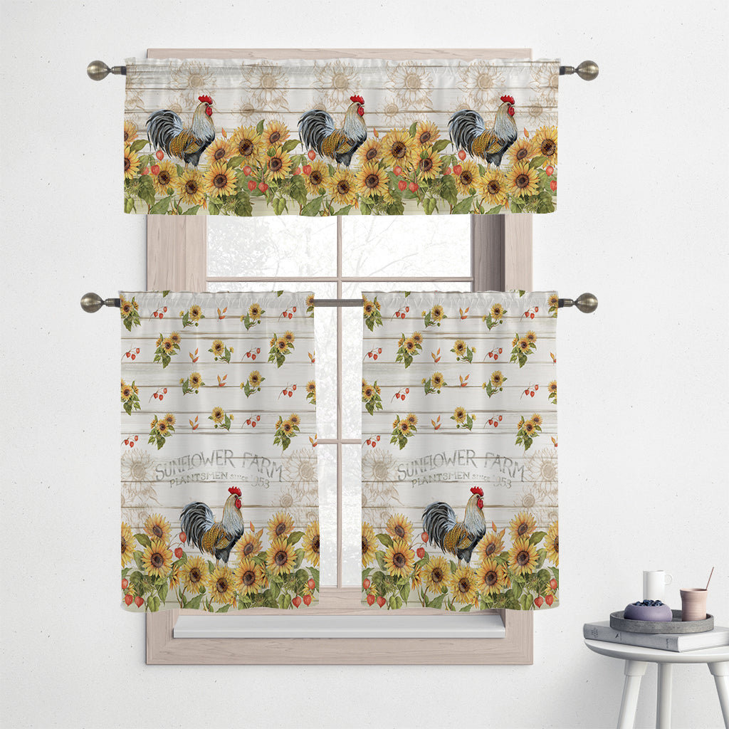 Sunflower Farm Floral Tailored Kitchen Curtain Laural Home