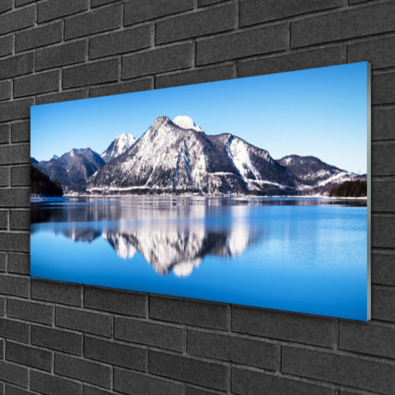Landscape Lake Mountains - No Frame Print on Glass