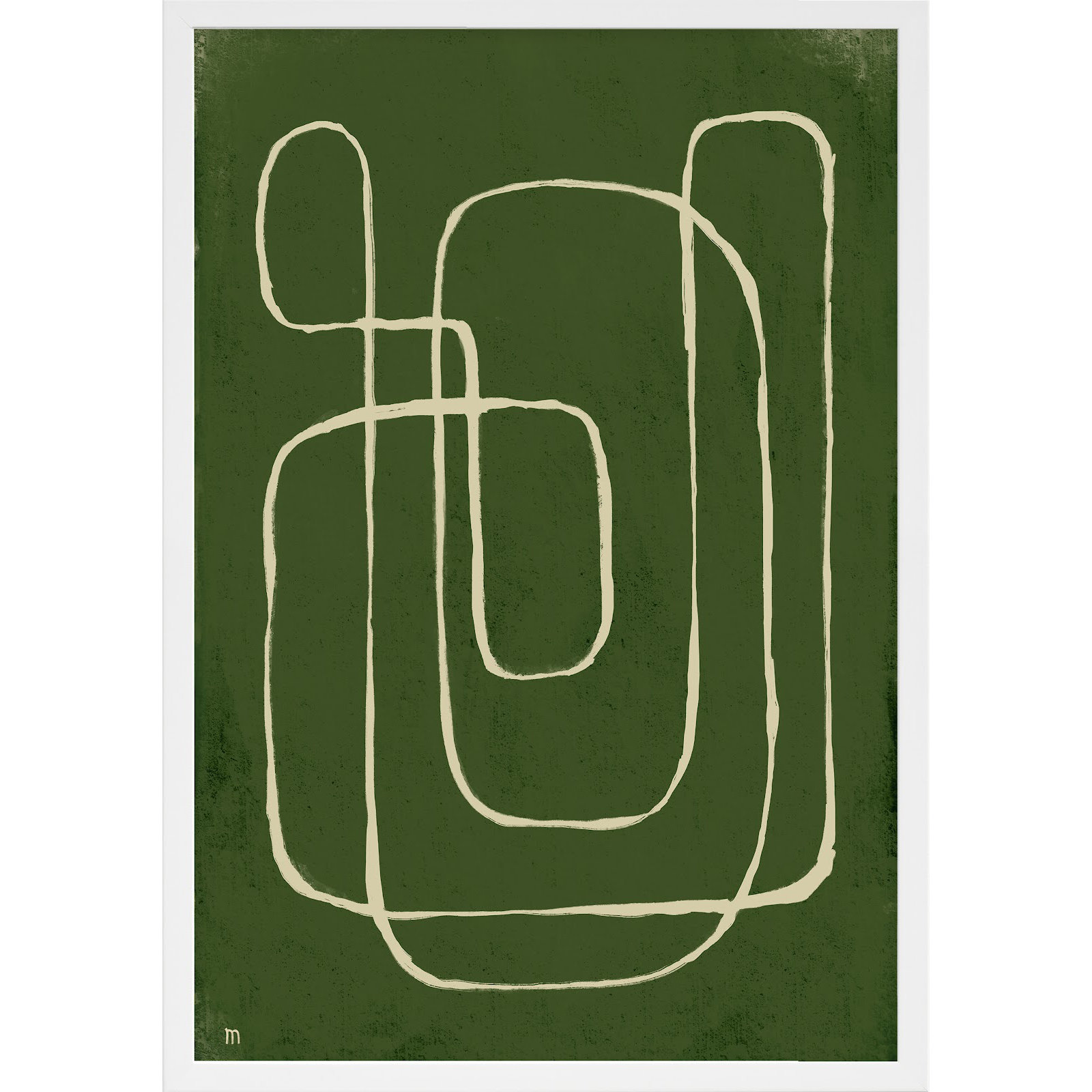 Line Works 2 by StudioM, White Framed Paper, 38" H x 26.5" W x 1.25" D