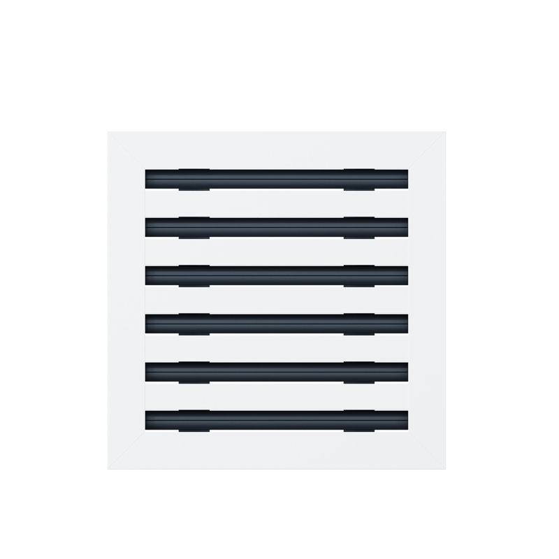 Grille de registre décorative pour mur et plafond en métal blanc mat carré, L 12 po x l 12 po
