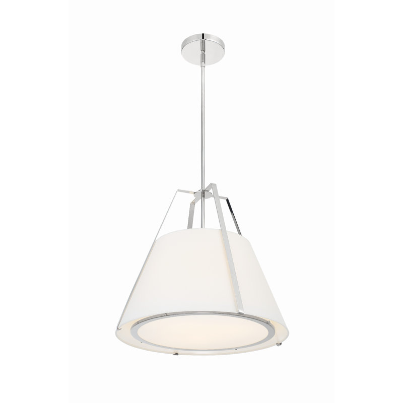 Luminaire suspendu tambour 3 lumières Altman, Nickel poli