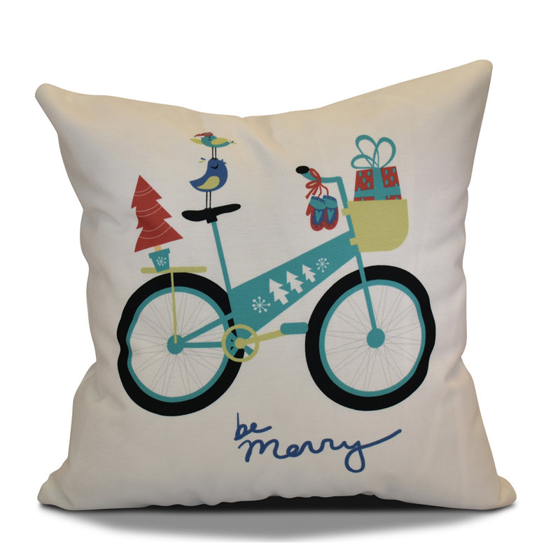 Housse et insert de coussin carré Coastal Christmas, H 20 po x l 20 po, Turquoise