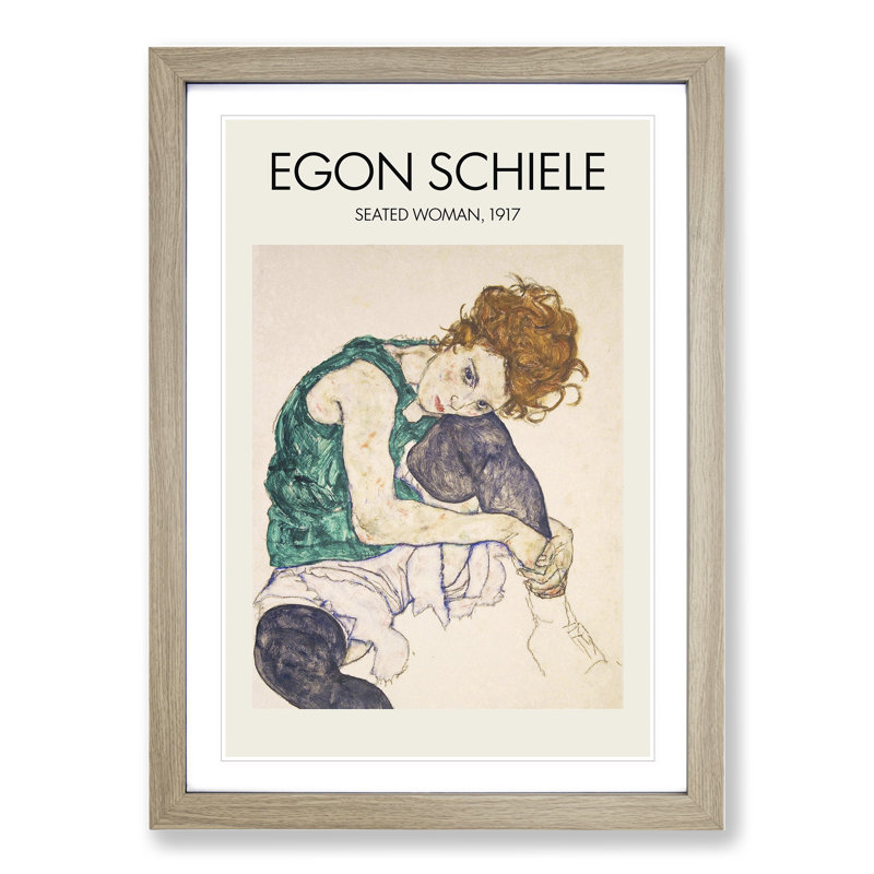 Seated Woman Vol.1 by Egon Schiele - Picture Frame Graphic Art, 65cm H x 48cm W x 2cm D