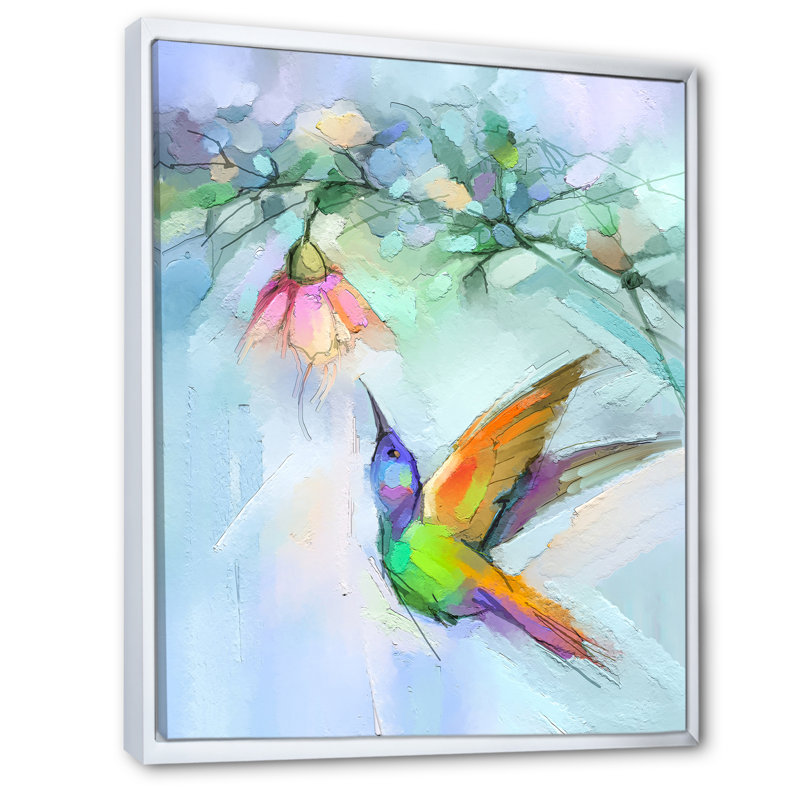 Papillon abstrait - Peinture, H 20 po x l 12 po x P 1 po, Cadre flottant blanc