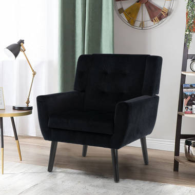 Everly Quinn Encanto Velvet Accent Upholstered Armchair Chairs & Reviews Wayfair 