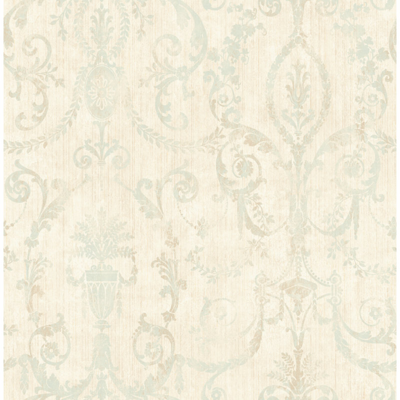 Papier peint damas audacieux Seabrook Designs, Menthe