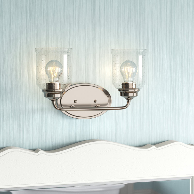 Éclairage pour meuble-lavabo à intensité variable Nunez, Nickel satiné