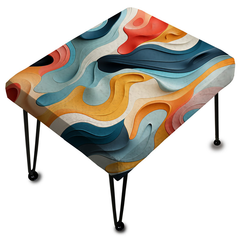Verve éclectique moderne coloré - Repose-pieds rectangulaire éclectique