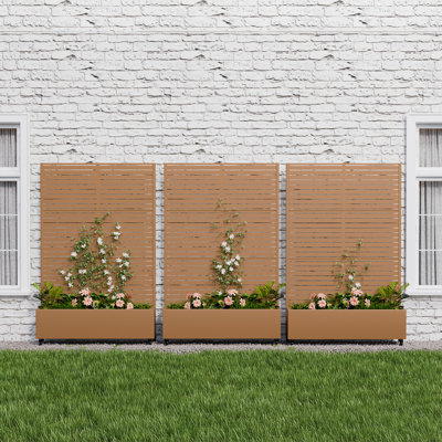 Lit de jardin surélevé autoportant en métal avec treillis pour plantes grimpantes