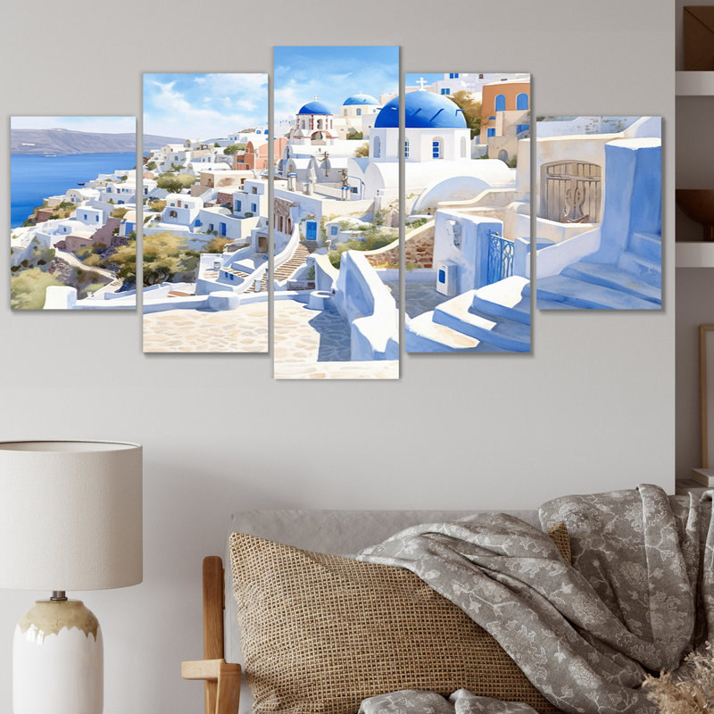 Nicollet - Grèce Wall Art Living Room - 5 panneaux