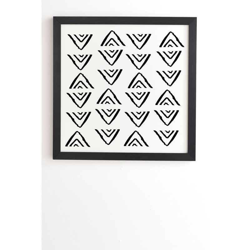 «Mudcloth 16» par Andrea Lauren - impression d'art graphique, H 20 po x l 20 po x p 2 po, Armature en bambou, Pas de tapis