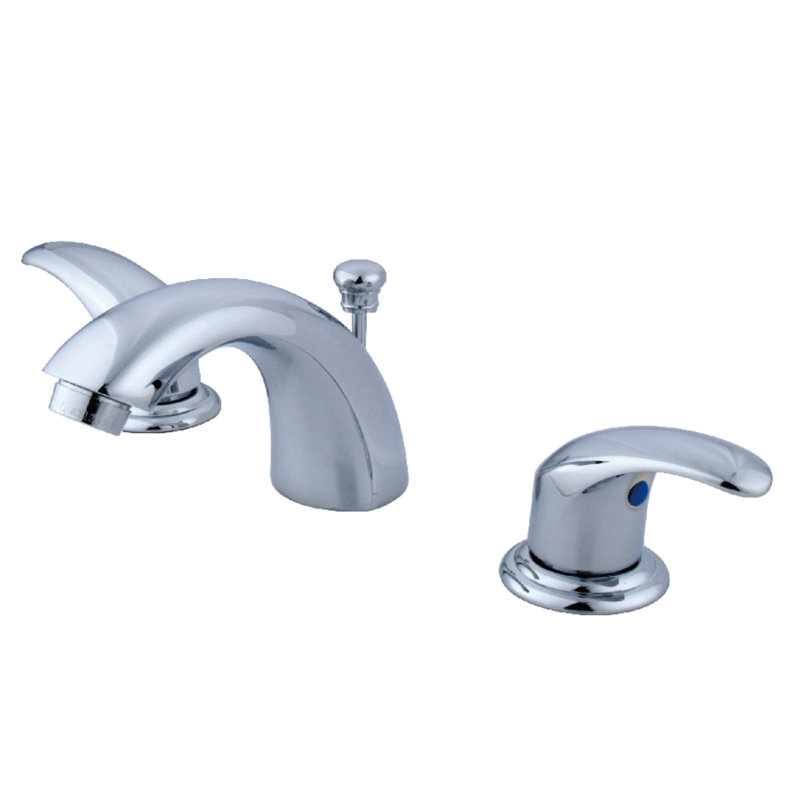 Kingston Brass Legacy Two-Handle 3-Hole Deck Mount Mini-Widespread Bathroom Faucet with Plastic Pop-Up, Polished Chrome