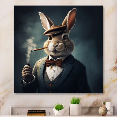 The Rabbit London Mafia  I - Rabbit Animal Metal Wall Art