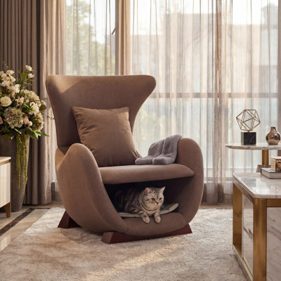 Doris Modern Upholstered Accent Chair with Pet/Storage Space