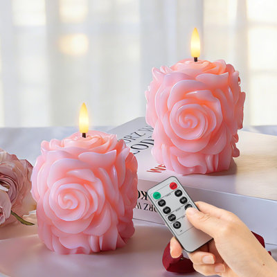 2 bougies sans flamme avec télécommande pour la Saint-Valentin