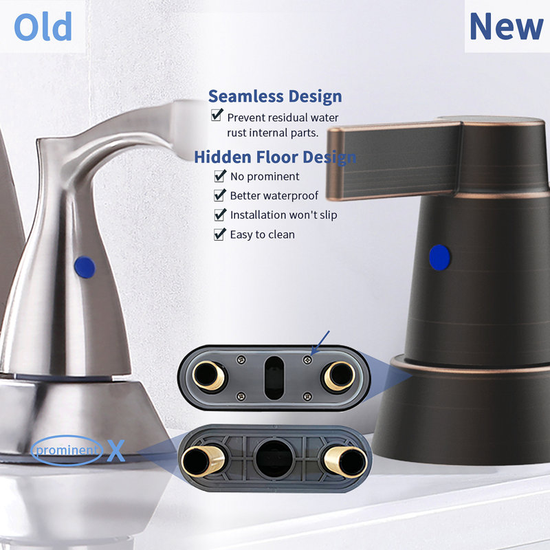Bathroom Faucet Oil Rubbed Bronze 2-Handle Bathroom Sink Faucet 360 Degree High Arc Swivel Spout Centerset 4 Inch Vanity Faucet Bathroom Faucet 3 Holes Lavatory Faucet
