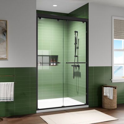 44"-48" W X 75" H Double Sliding Framed Shower Door With 8Mm Clear Tempered Glass