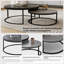 2 Piece Round Medieval Modern Nested Coffee Tables, Stackable Living Room Decorative Tables-1096619836