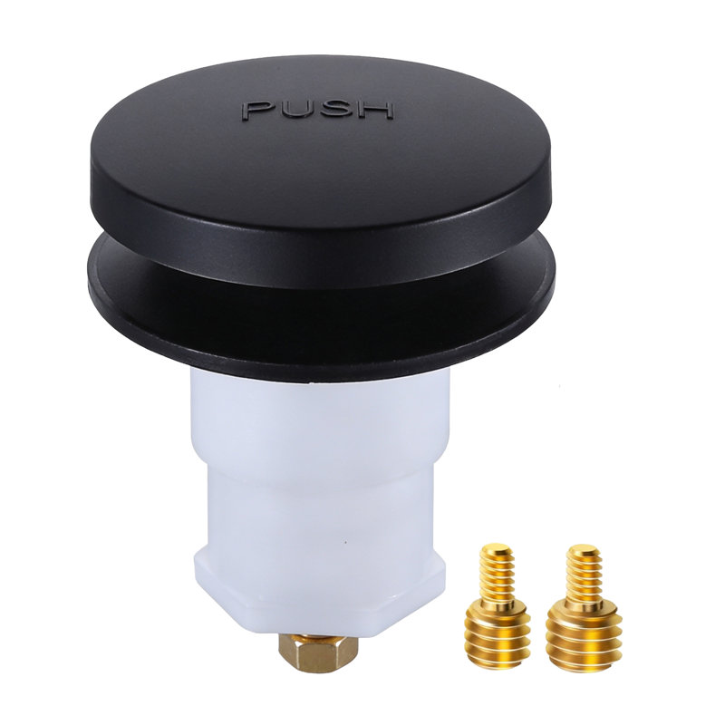 SUPPLYGIANT Tip Toe Bath Drain Kit Replacement, 5/16 or 3/8 Drain Stopper, Matte Black Finish, Matte Black