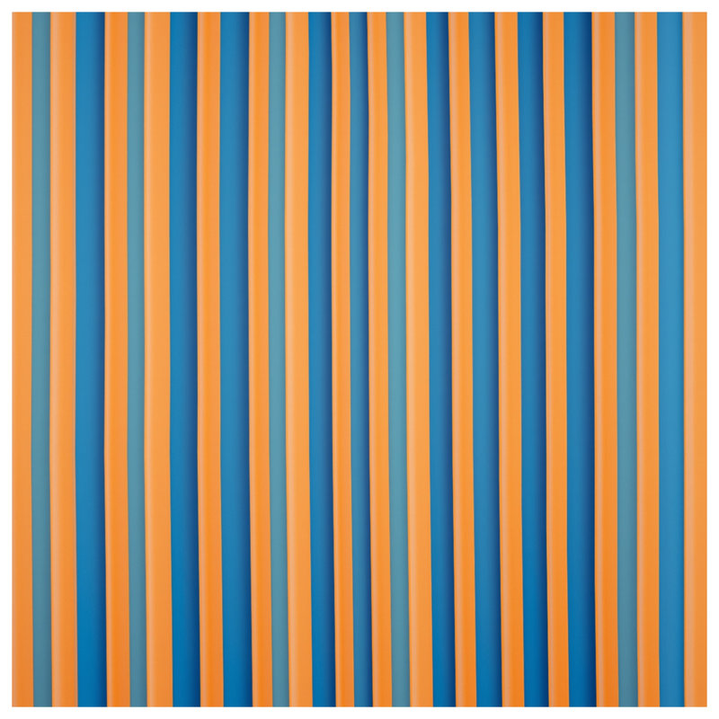 Housses de couette à rayures orange et bleues, Lit simple