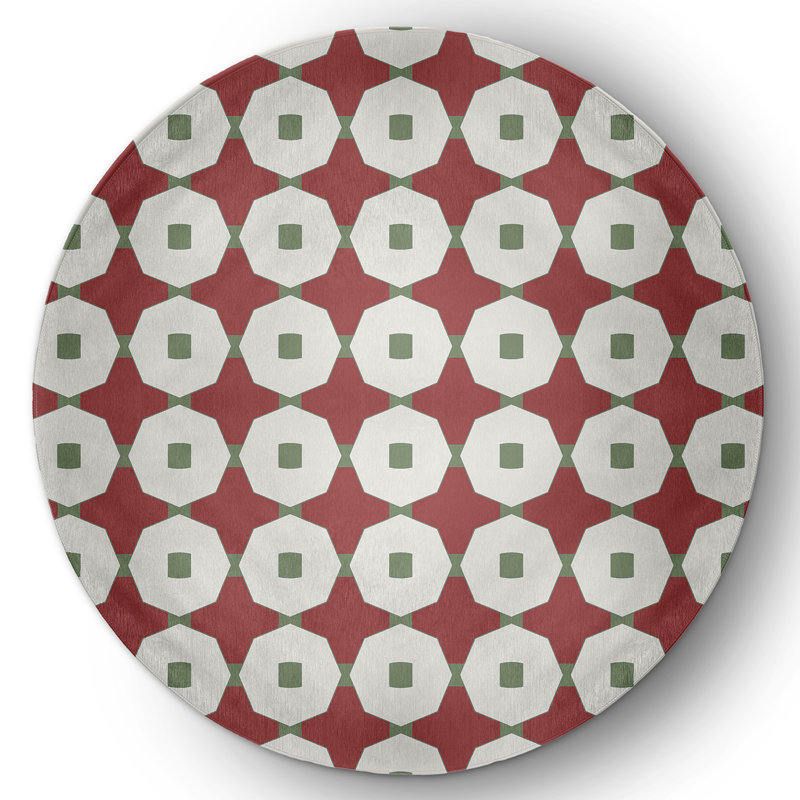 Cynan Chenille Geometric Indoor Rug, Round 5'