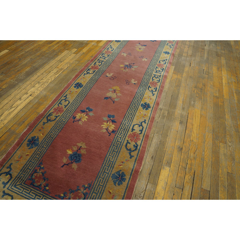 Antique Peking Hallway Runner Wool Pink Rug