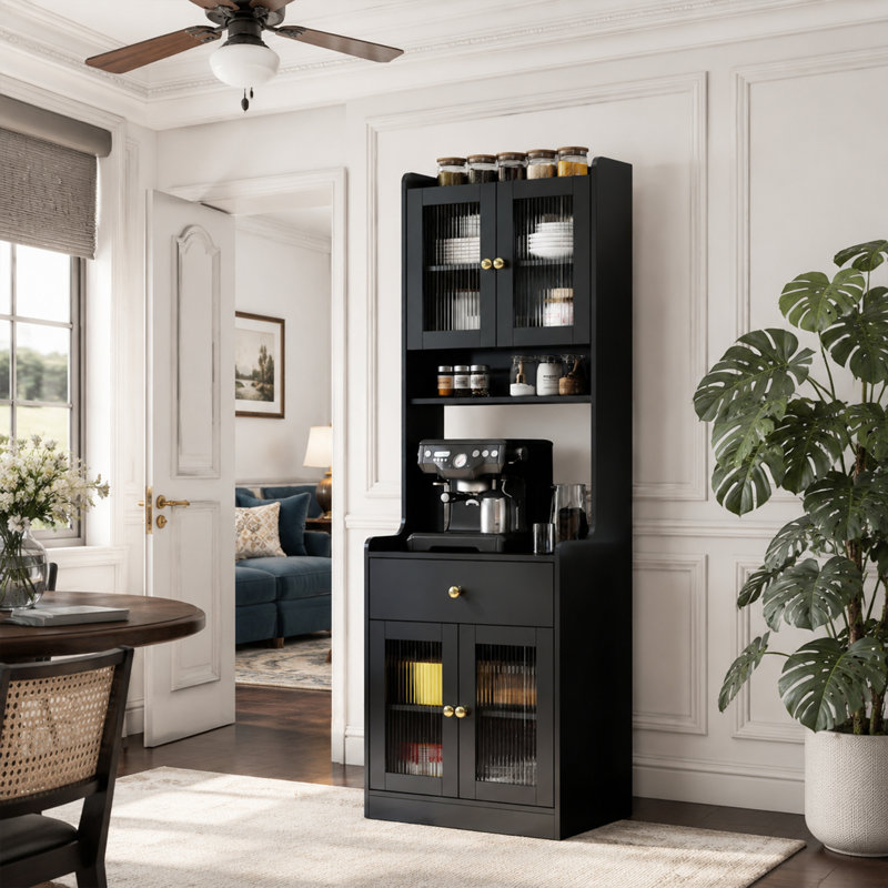 Buffet autoportant 70 po Farmhouse, Noir