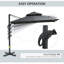Parasol de patio 10 pieds gris